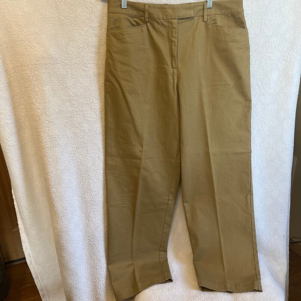 Talbots stretch womens khaki pants cotton spandex blend sz 14 preowned excellent